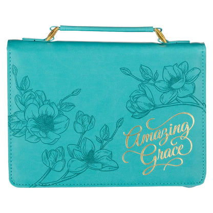 Christian Art Gifts - Bible Cover Fashion Teal Amazing Grace