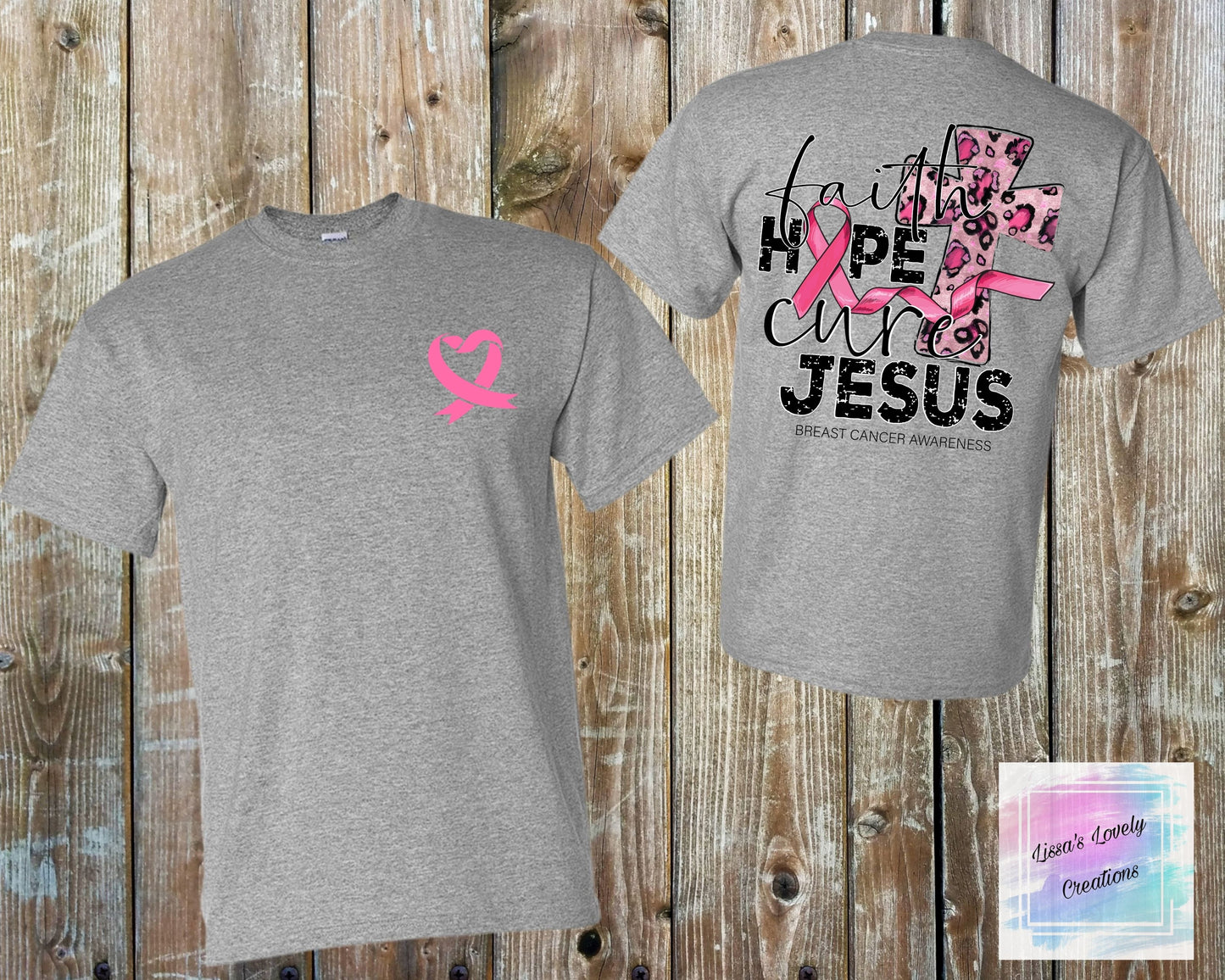 Breast Cancer Awareness Faith Hope Cure Jesus Shirt