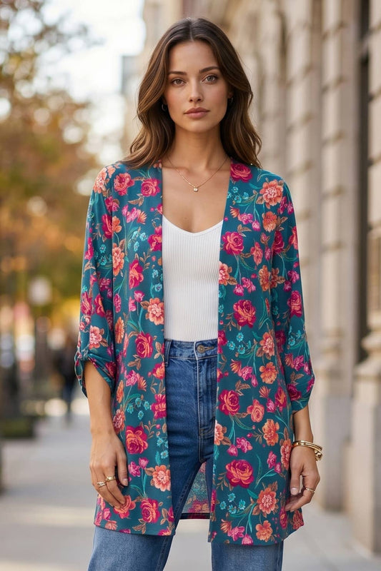 Dear Scarlett - Lightweight Transitional Printed Cardigan