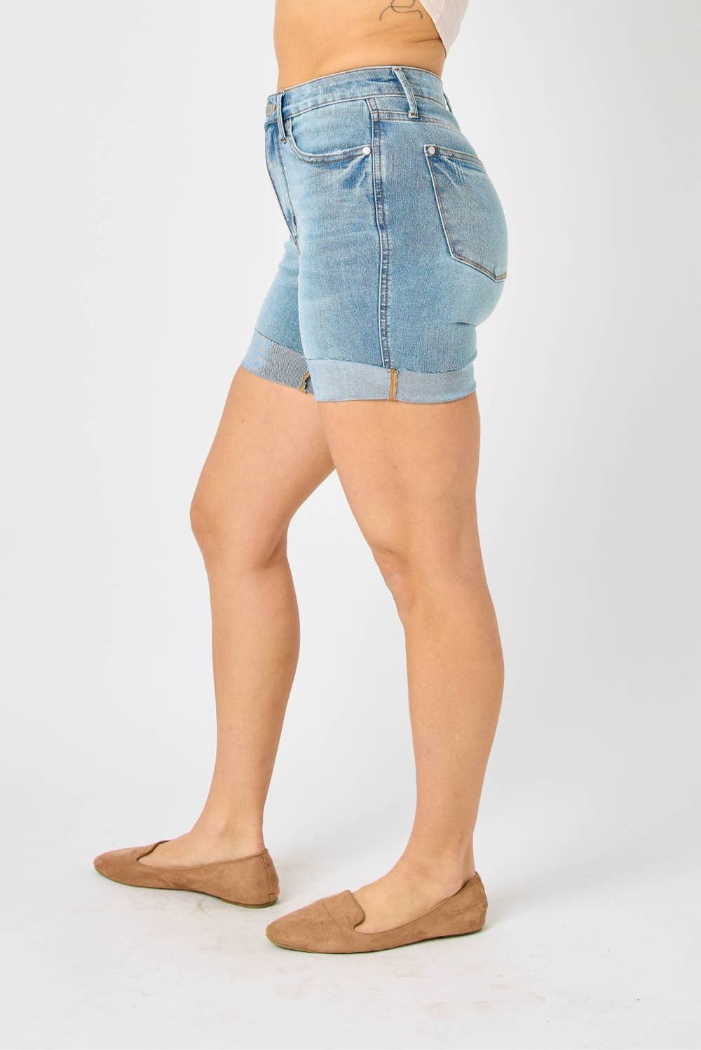 Judy Blue Jeans - HW Tummy Control Cool Denim Shorts (XL Only)