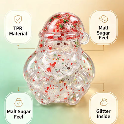 Glitter Santa Squishy Toy – Maltose-Style Sensory Fidget Toy (Pre-Order ETA Week of Sept 14)