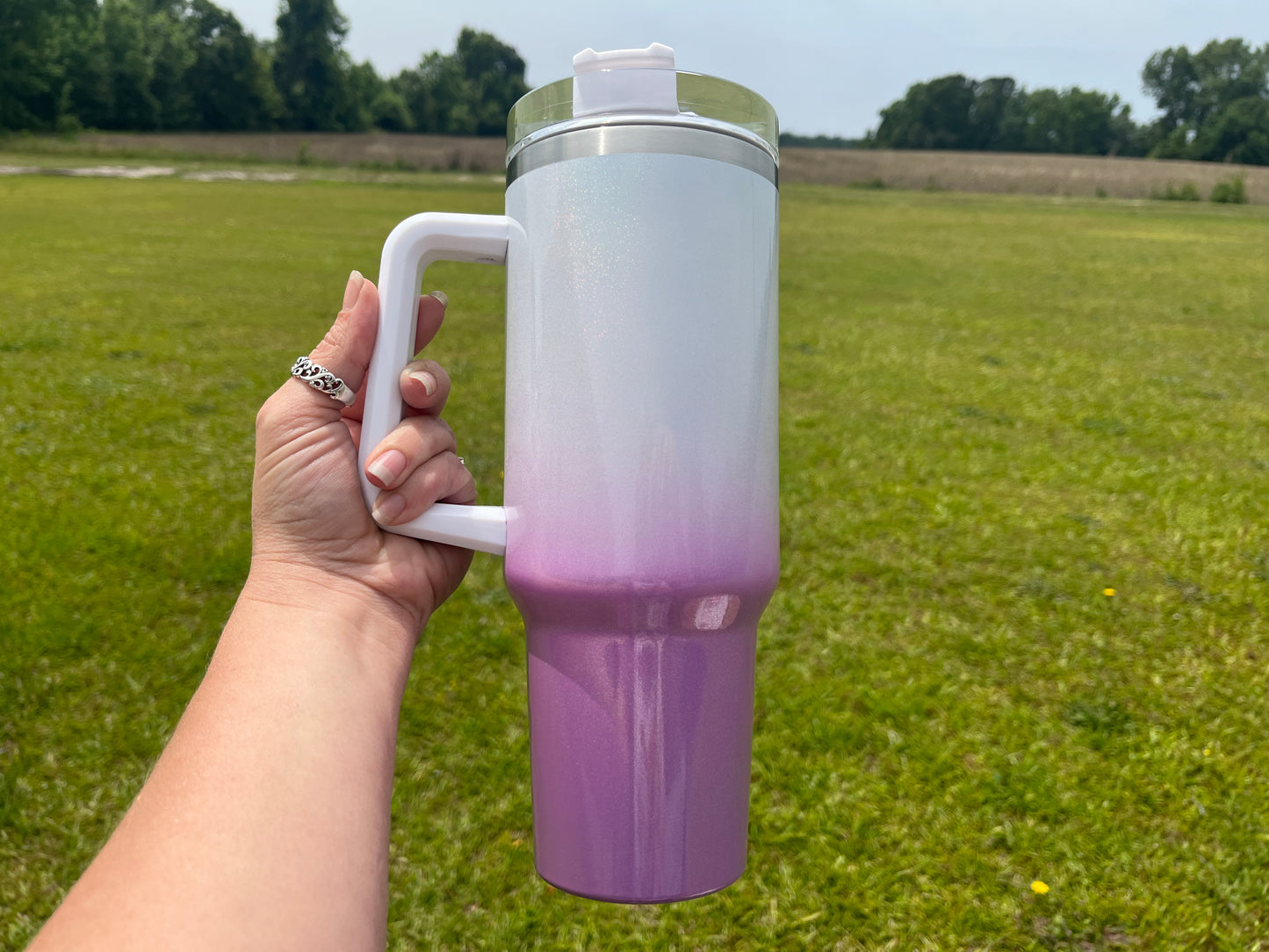 Breast Cancer Awareness Sunflower Ribbon 40oz Tumbler