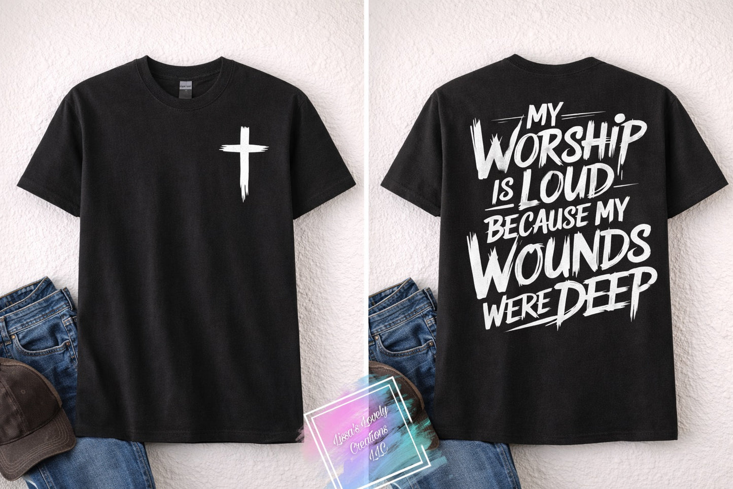 My Worship Is Loud Tee – Bella+Canvas Black (Front + Back)