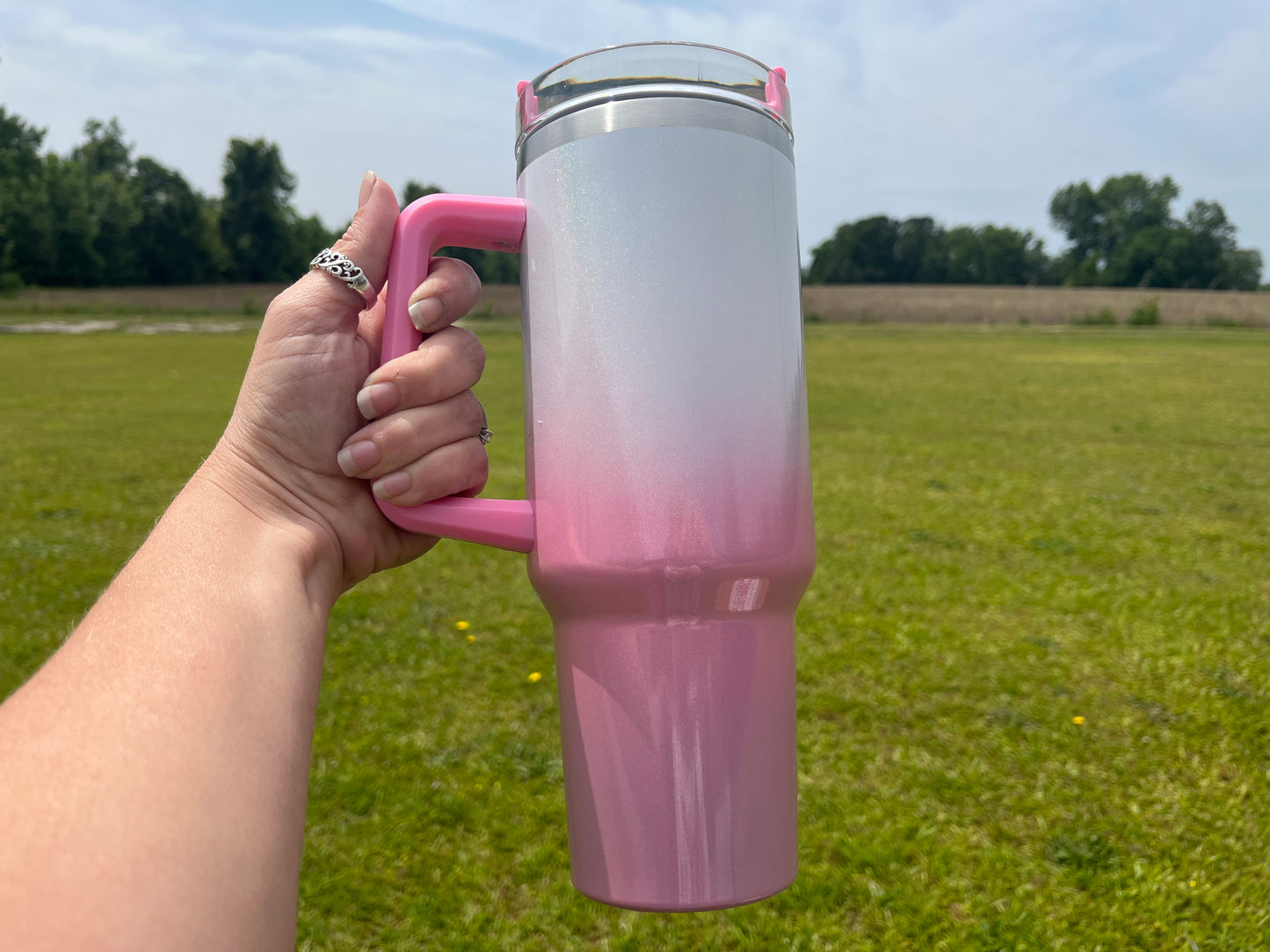 Breast Cancer Awareness Sunflower Ribbon 40oz Tumbler