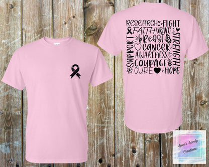 Breast Cancer Awareness Word Art Shirt