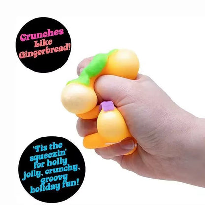 Crunchy Glow-in-the-Dark Gingerbread Glowman Squeeze Toy – Holiday Sensory Fidget (Pre-Order ETA Week of Sept 21)