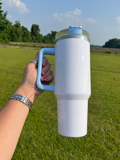 Breast Cancer Awareness Sunflower Ribbon 40oz Tumbler