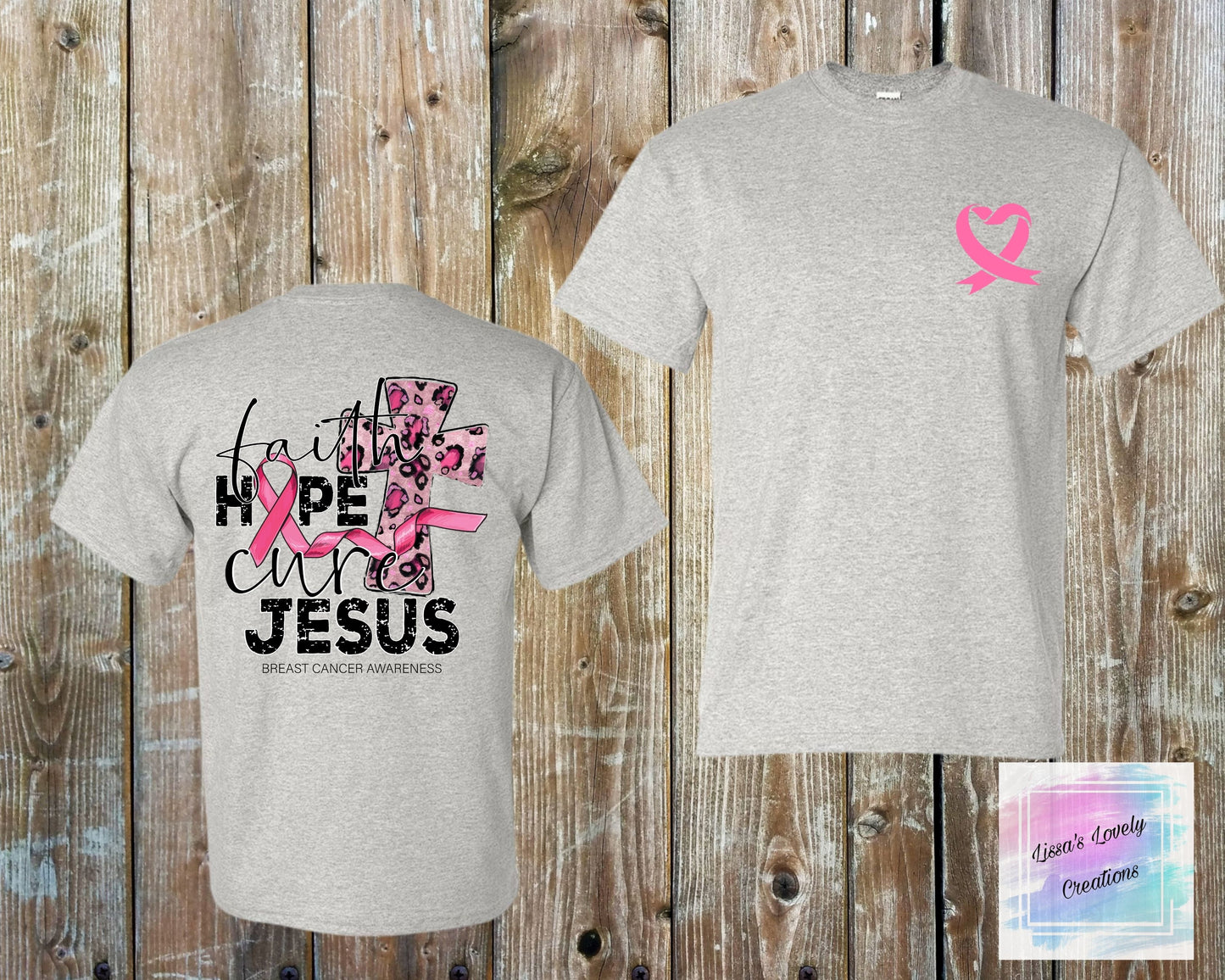 Breast Cancer Awareness Faith Hope Cure Jesus Shirt