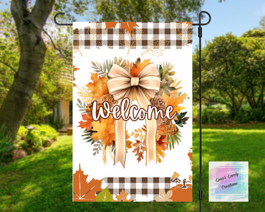 Welcome Garden Flag (fall wreath)