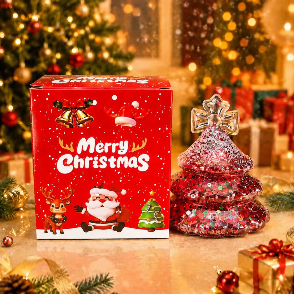 Glitter Christmas Tree Squishy Toy – Maltose-Style Sensory Fidget Toy (Pre-Order ETA Week of Sept 14)