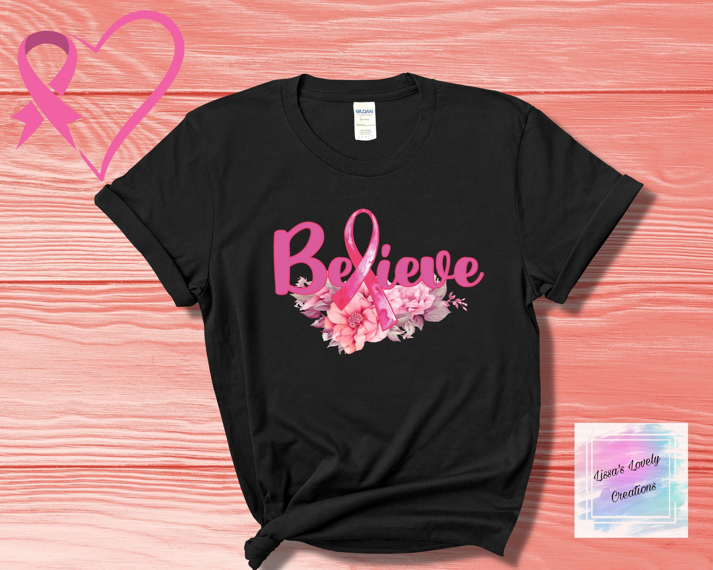 Breast Cancer Awareness Believe Floral Shirt