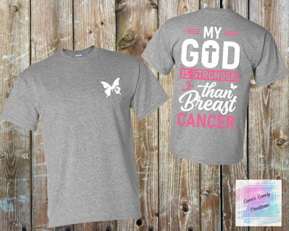 Breast Cancer Awareness My God Is Stronger Than Cancer Shirt