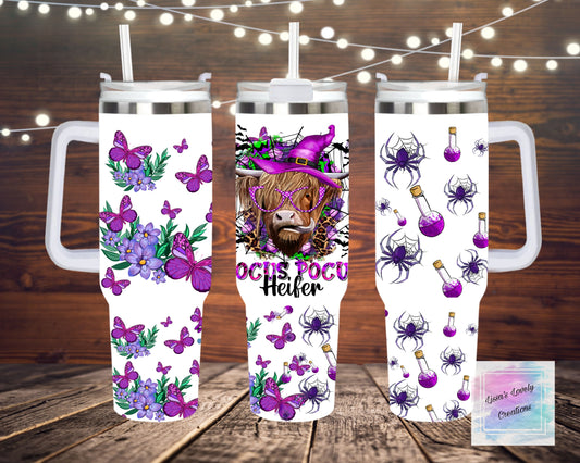 Highland cow Hocus Pocus Heifer 40oz Tumbler