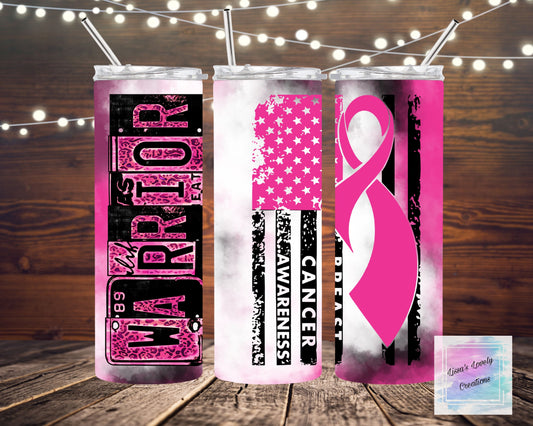 Breast Cancer Flag Warrior Tumbler