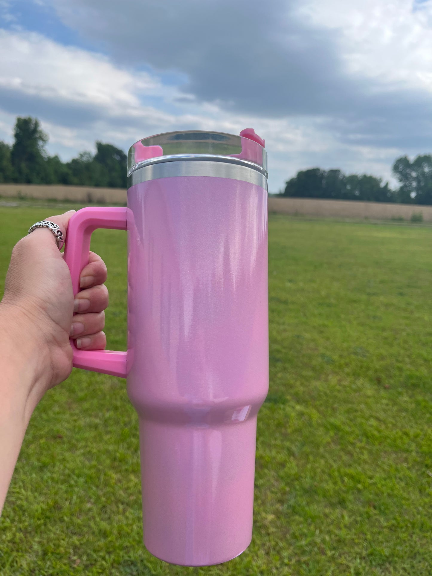 Breast Cancer Awareness Sunflower Ribbon 40oz Tumbler