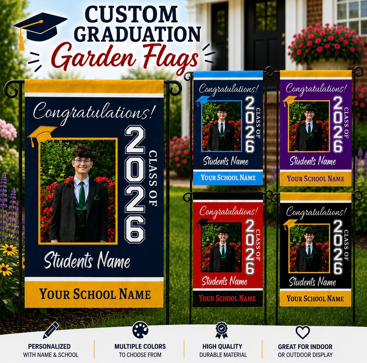 Custom Graduation Garden Flag – Class of 2026