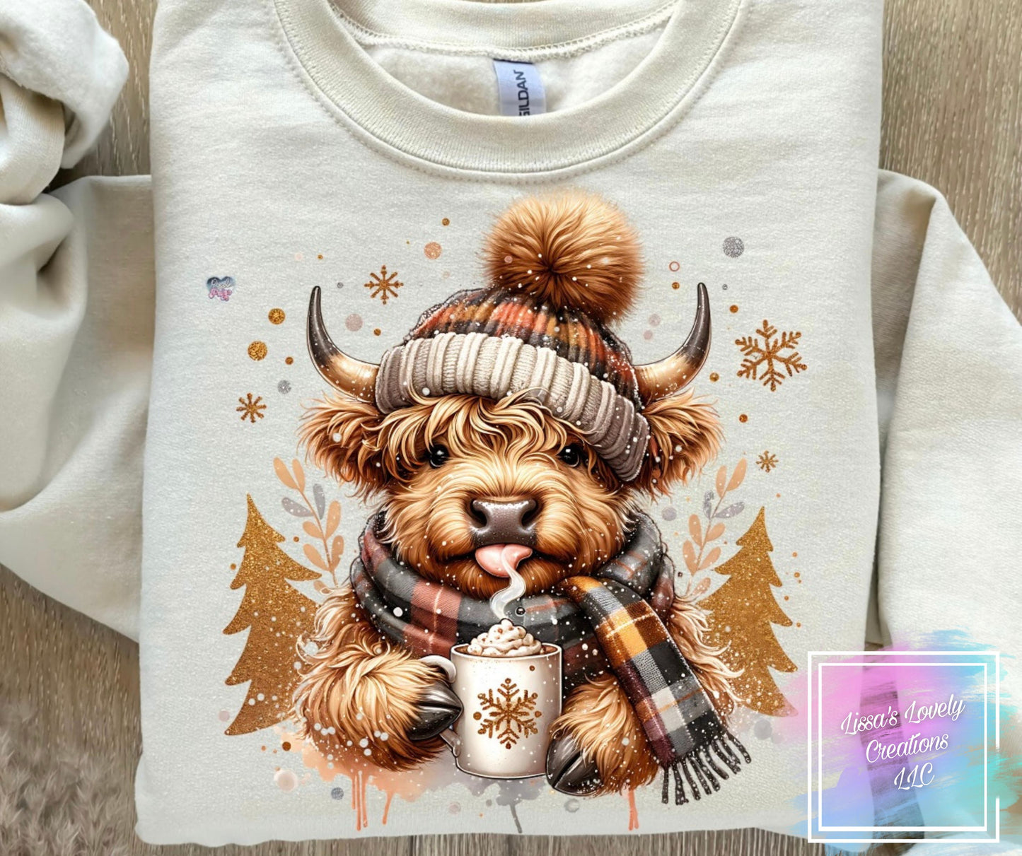 Christmas highland cow coffee shirt