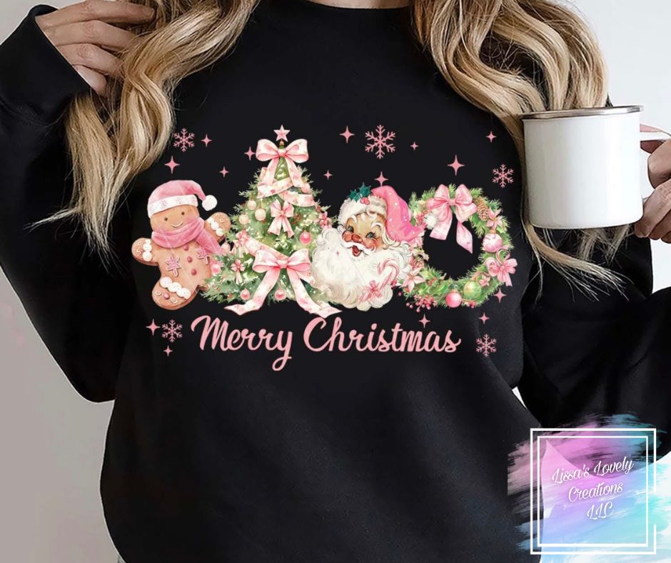 Merry Christmas Pink santa shirt