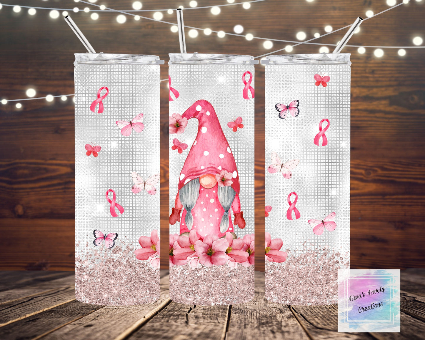 Breast Cancer Awareness Gnome Tumbler