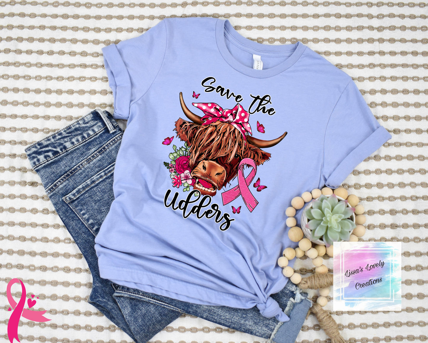 Breast Cancer awareness Highland cow save the udders Shirt