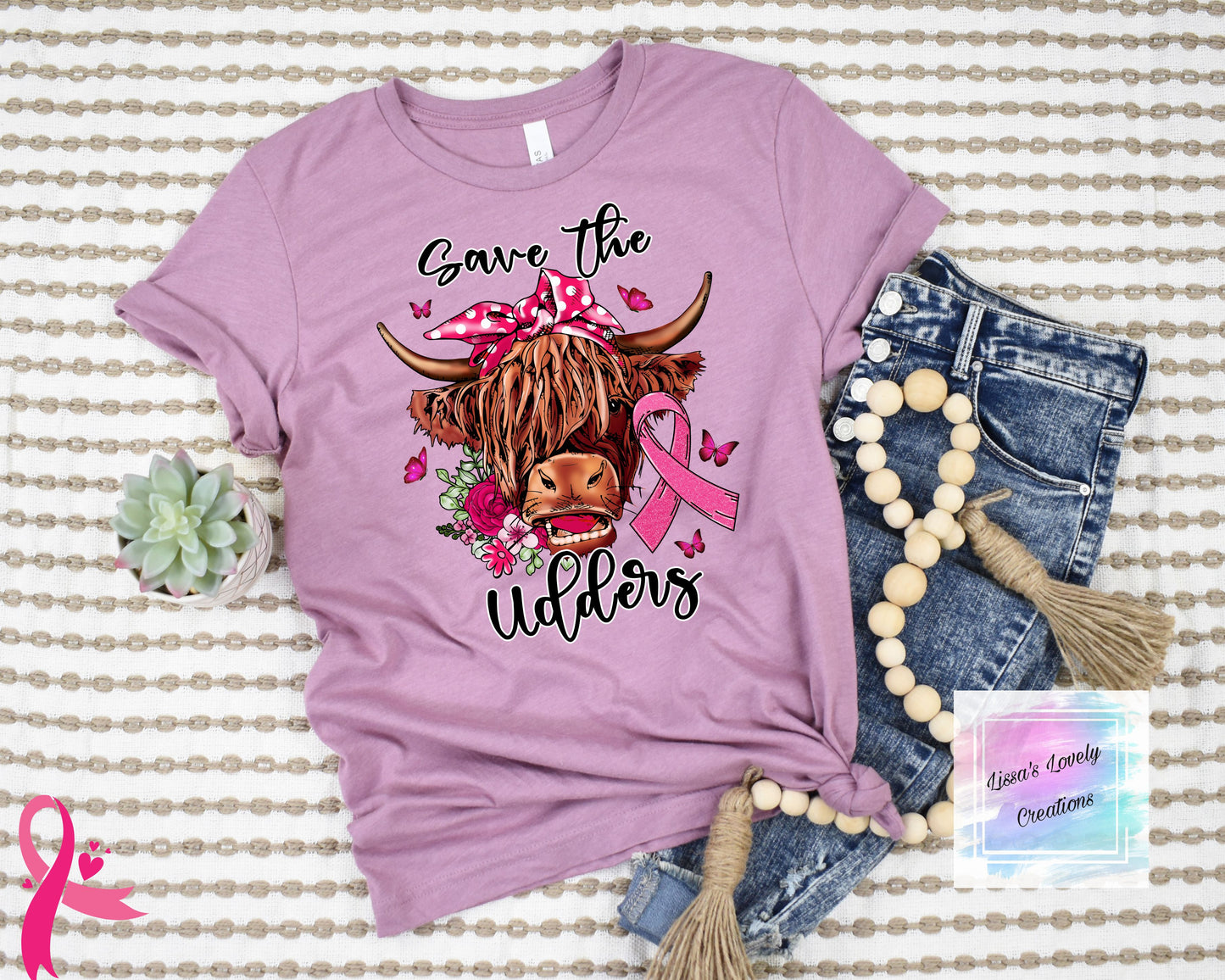 Breast Cancer awareness Highland cow save the udders Shirt