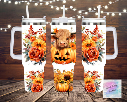 Highland cow Halloween 40oz Tumbler