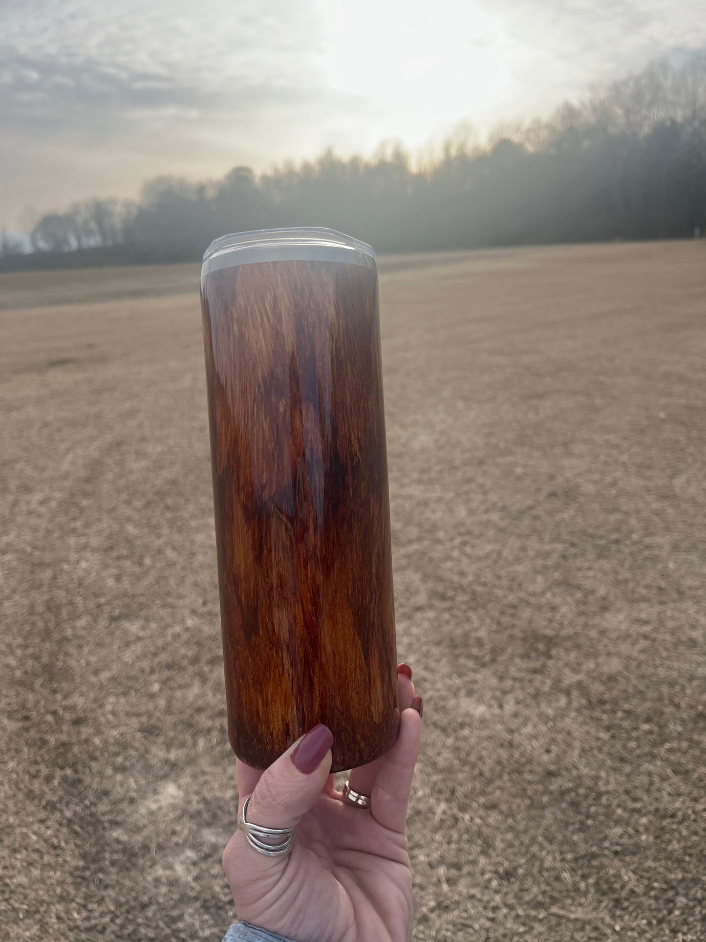20oz Eagle wood grain Tumbler