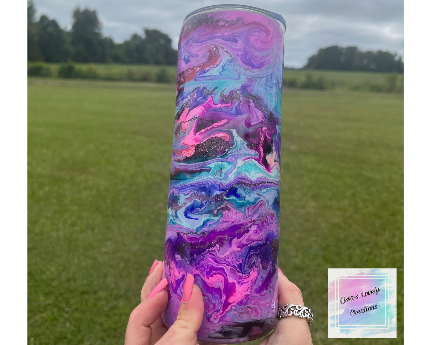 20oz Epoxy Tumbler (alcohol ink)