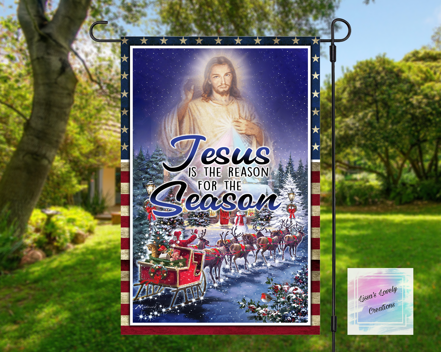 Jesus Is The Reason For The Season Garden Flag