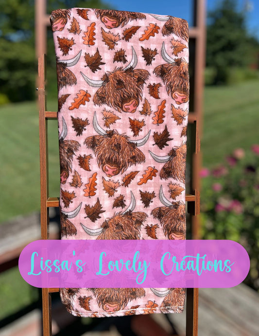 Plaid Highland Cow Blanket