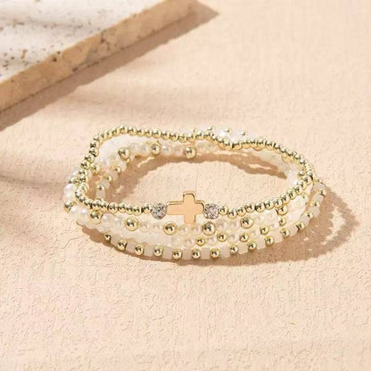 Cute Stackable Cross Bracelets for Women in Multiple Colors