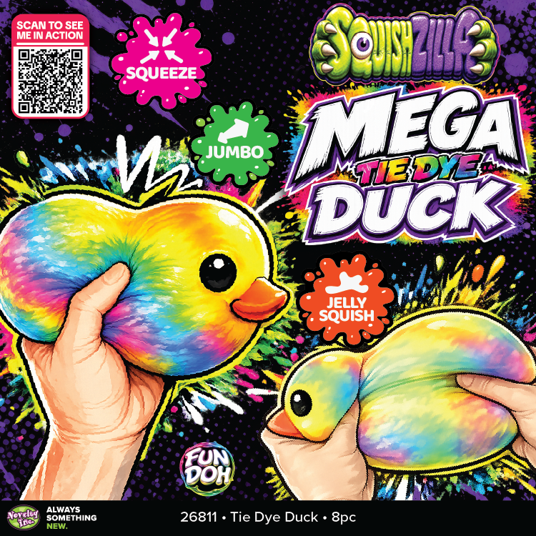 Fun Doh SquishZilla™ Jumbo 5" Tie-Dye Duck Squishy Toy
