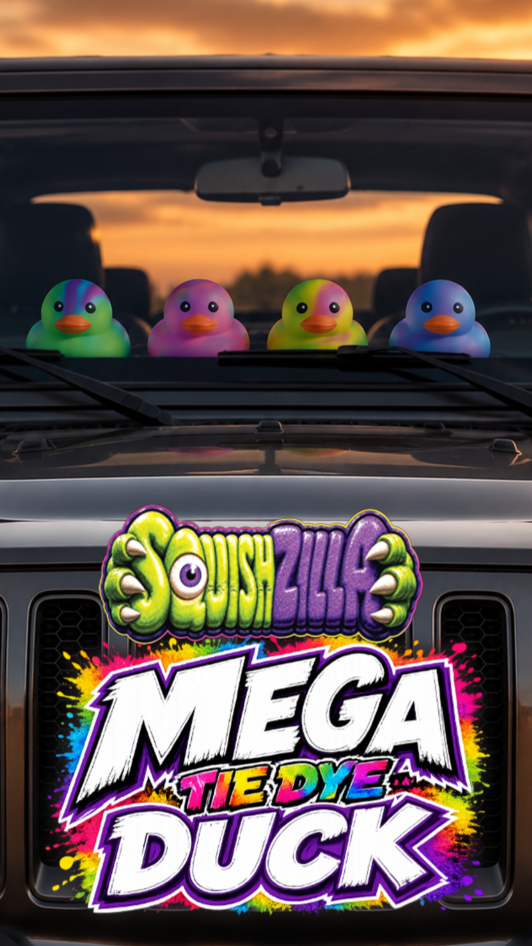Fun Doh SquishZilla™ Jumbo 5" Tie-Dye Duck Squishy Toy