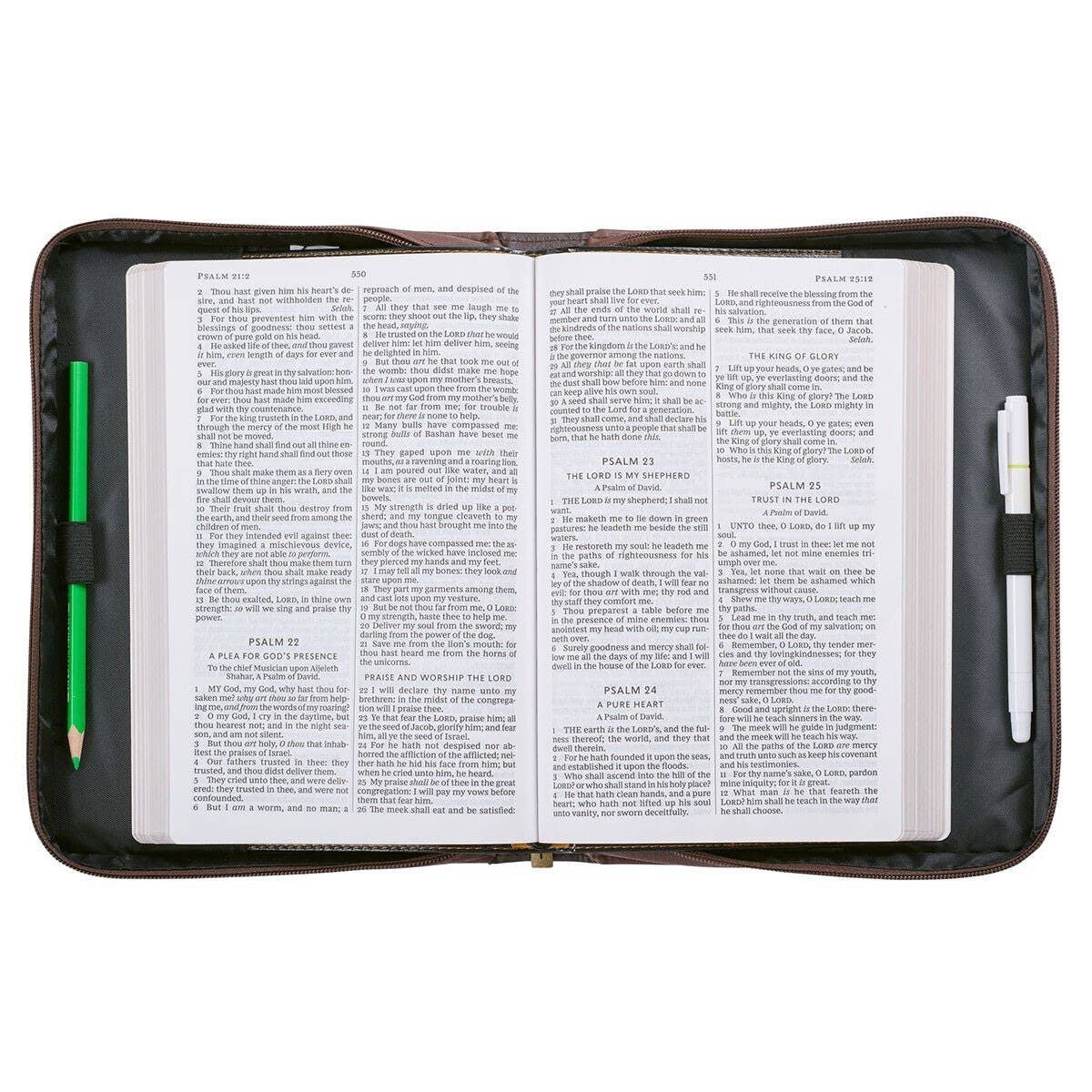 Christian Art Gifts - Bible Cover Classic Two-tone Lord is My Strength Ex. 15:2