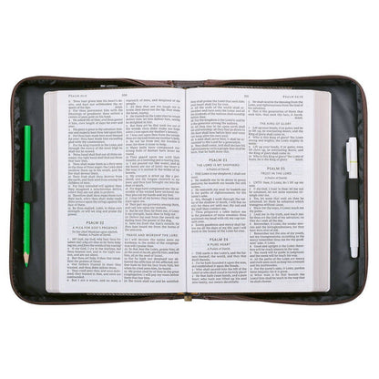 Christian Art Gifts - Bible Cover Classic Two-tone Lord is My Strength Ex. 15:2