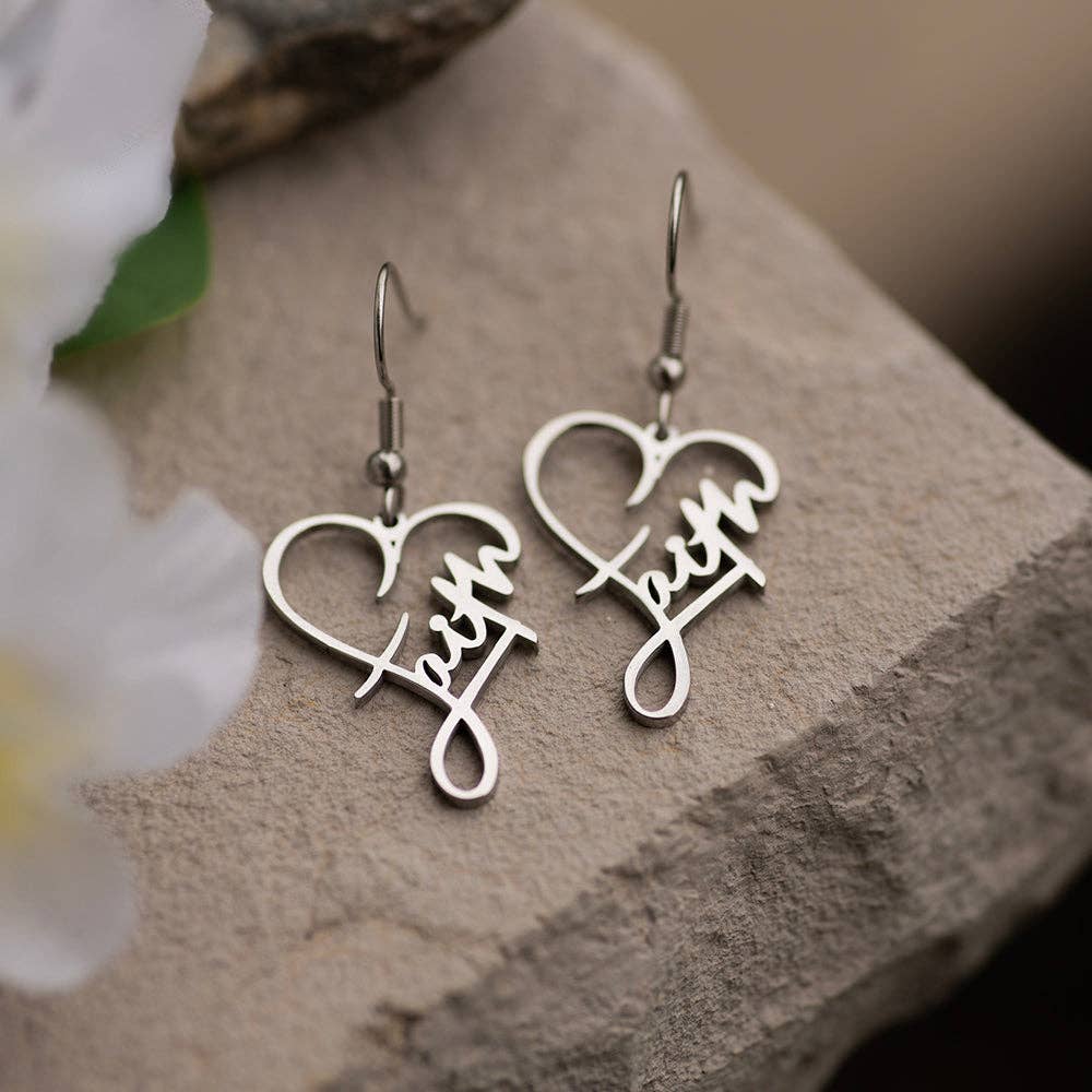 Faith Heart Earrings