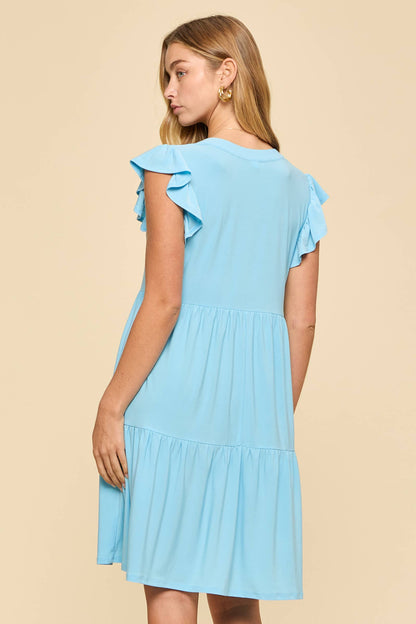 Dear Scarlett Flutter Sleeve Tiered Forever Dress
