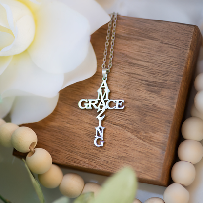 Amazing Grace Cross Necklace