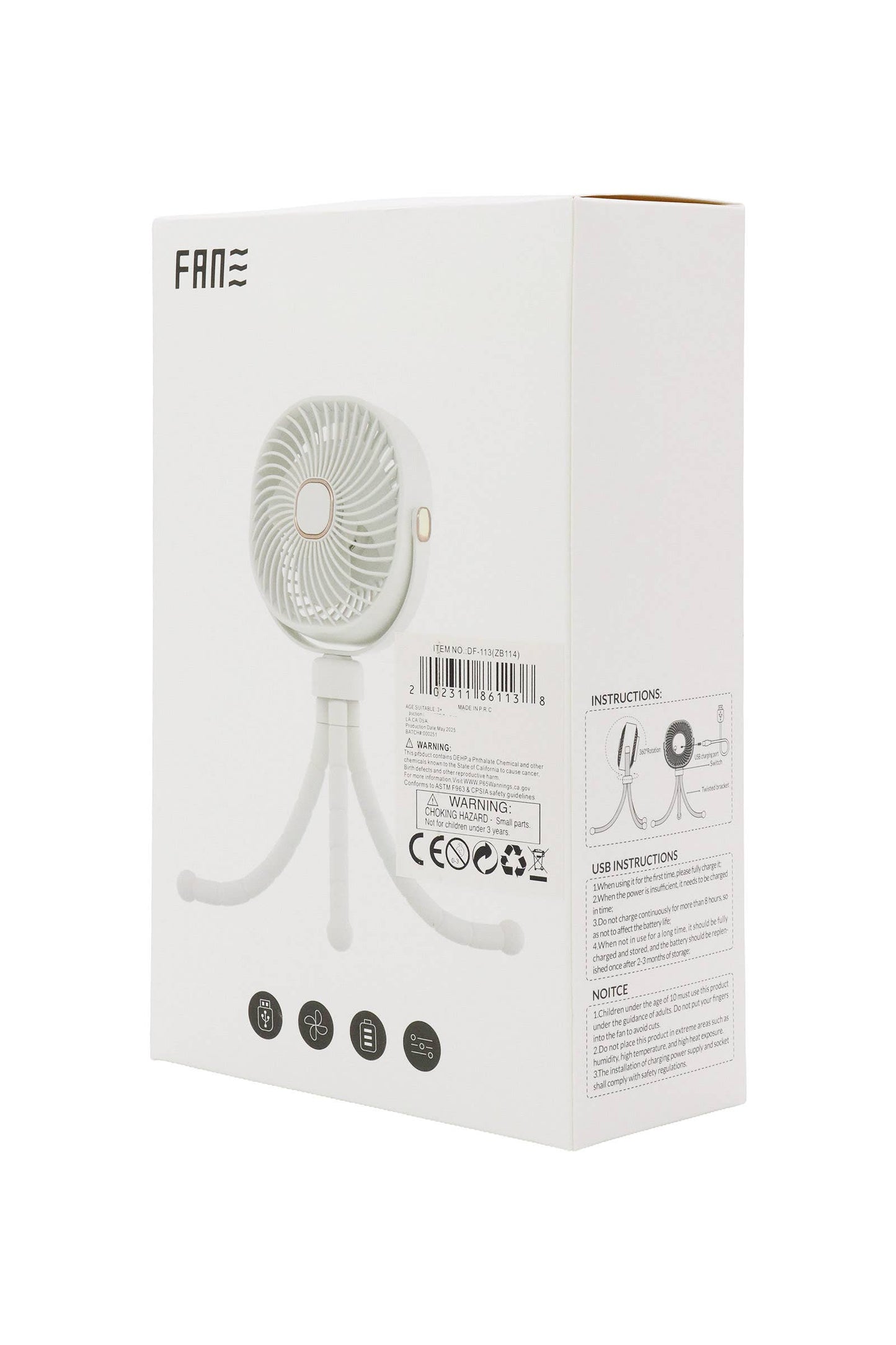 Matte Pastel Led Flexible Leg Electric Fan