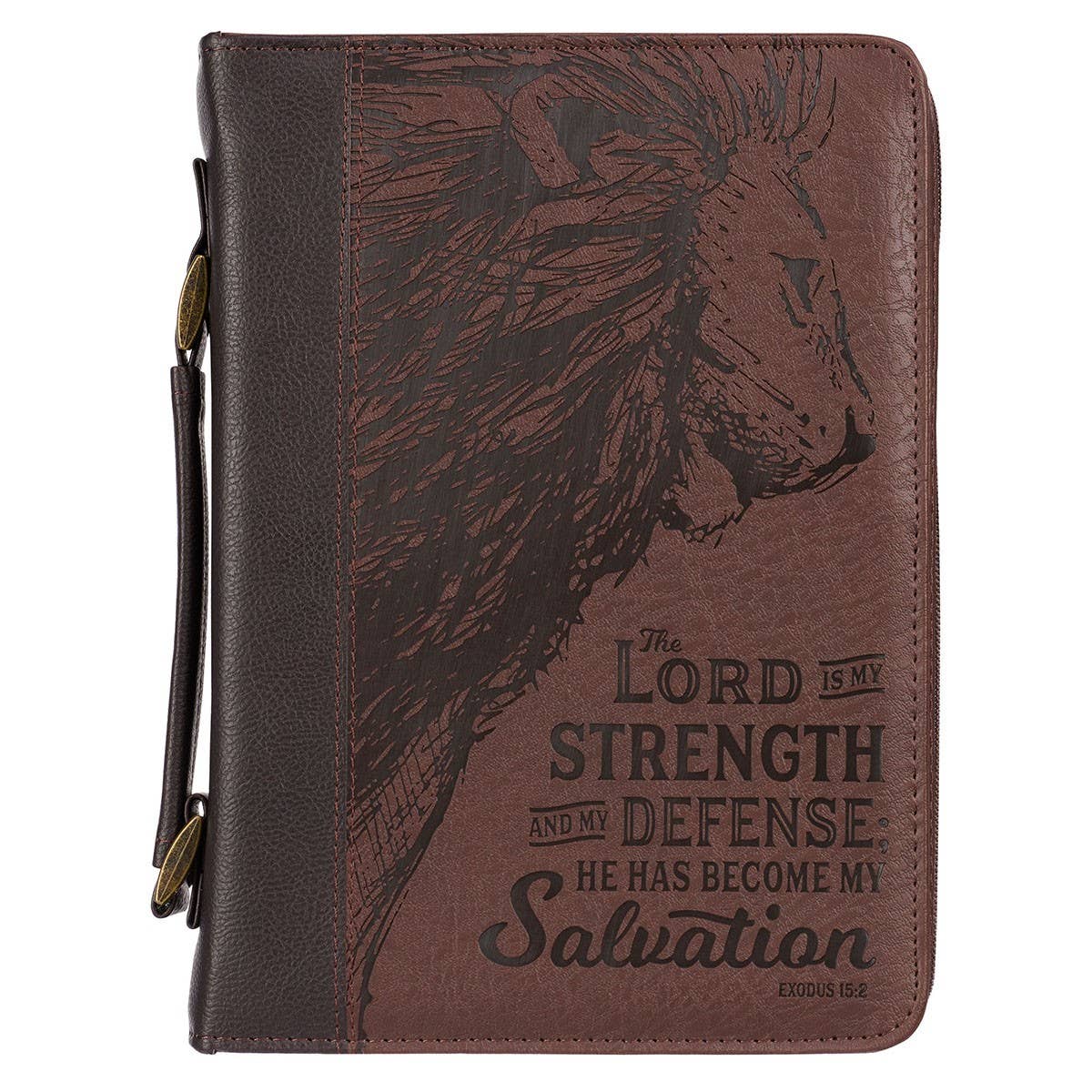 Christian Art Gifts - Bible Cover Classic Two-tone Lord is My Strength Ex. 15:2