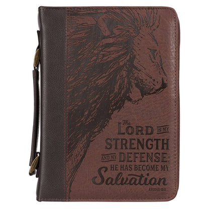 Christian Art Gifts - Bible Cover Classic Two-tone Lord is My Strength Ex. 15:2