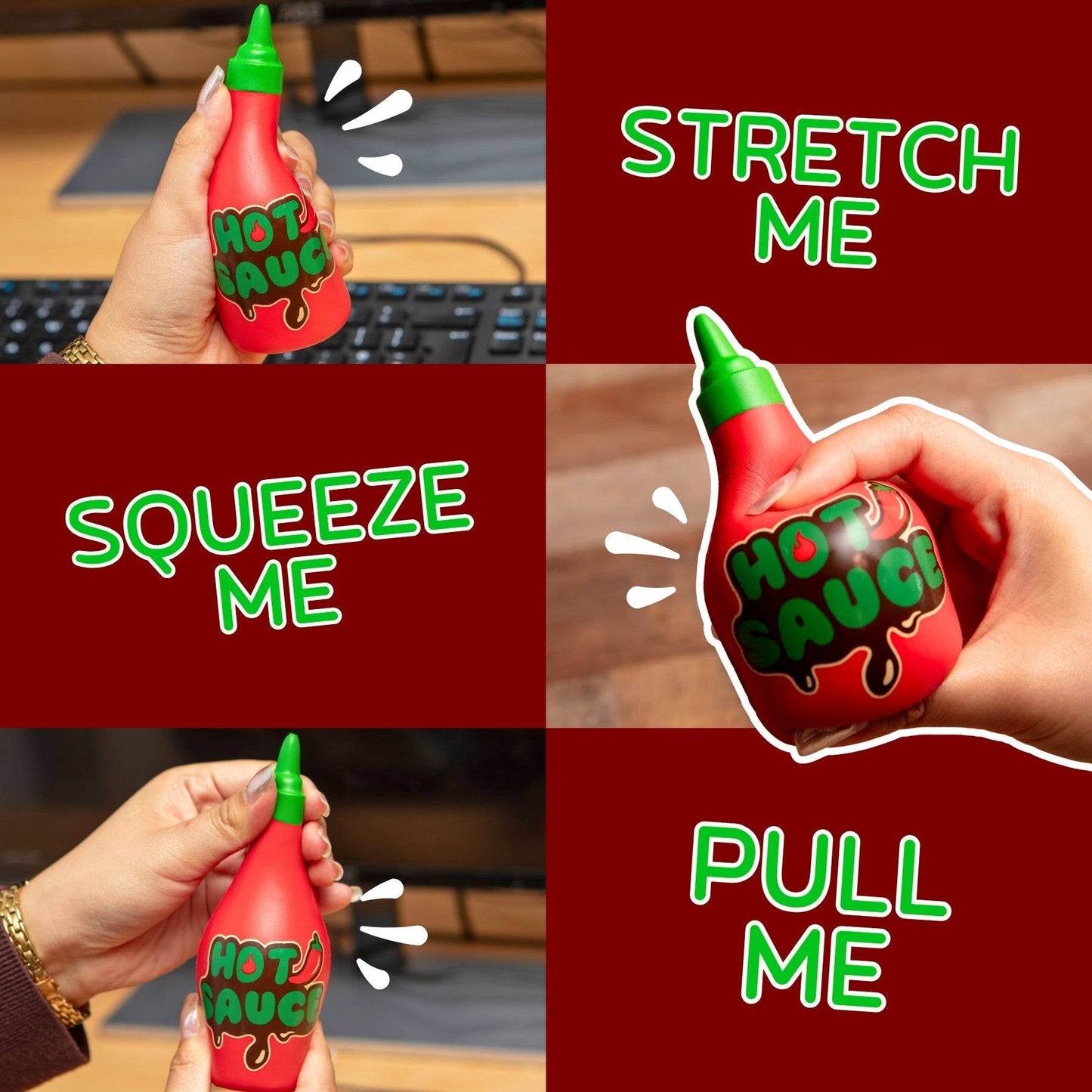 Squishy Stress Toy - Hot Sauce - Novelty Fidget Squishies