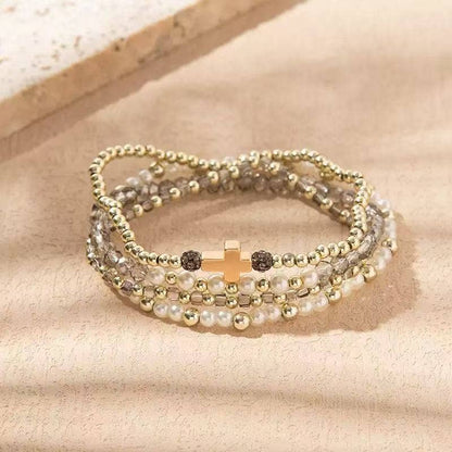 Cute Stackable Cross Bracelets for Women in Multiple Colors