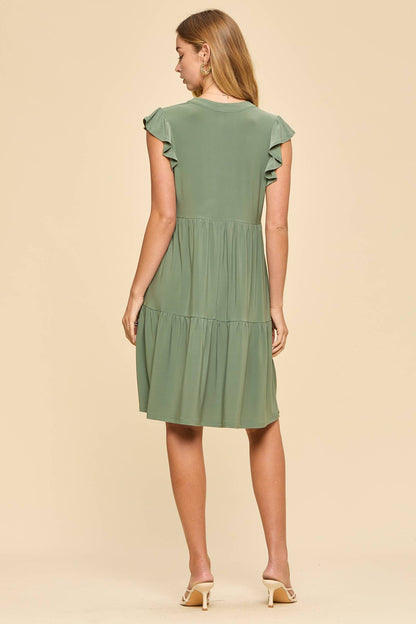 Dear Scarlett Flutter Sleeve Tiered Forever Dress