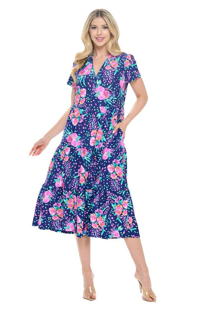 Aryeh Gloria Floral Print Midi Dress