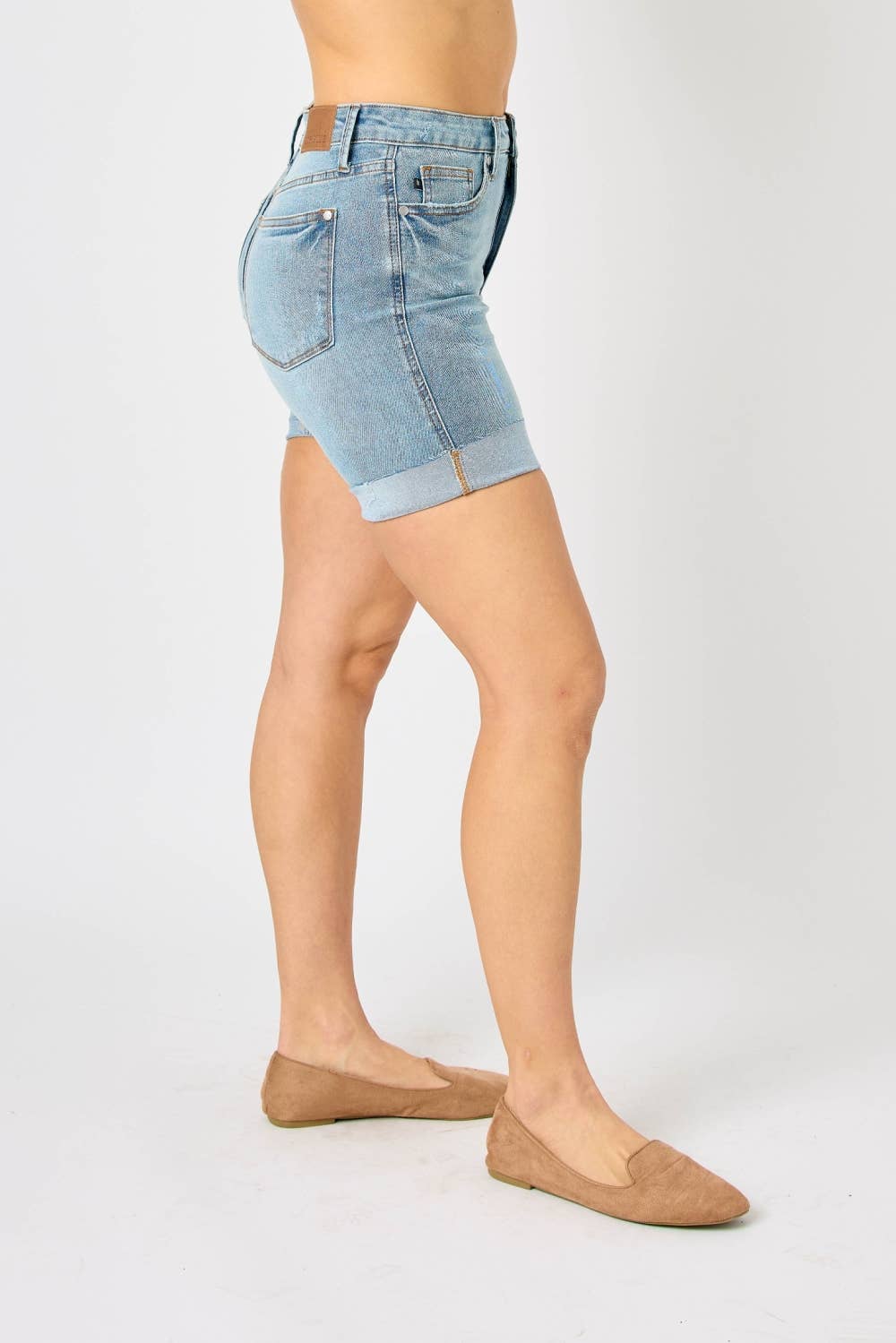 Judy Blue Jeans - HW Tummy Control Cool Denim Shorts (XL Only)