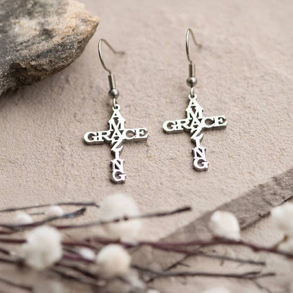 Amazing Grace Cross Earrings