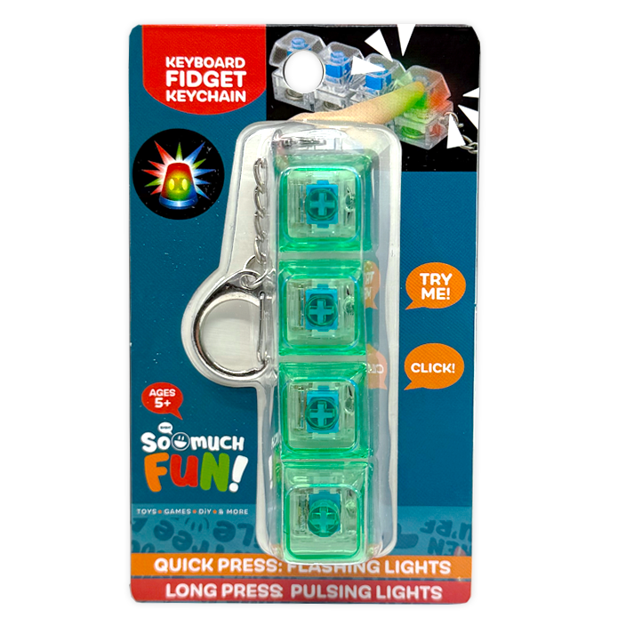 So Much Fun! Keyboard Fidget LED Keychain