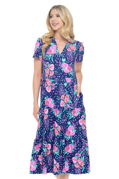 Aryeh Gloria Floral Print Midi Dress