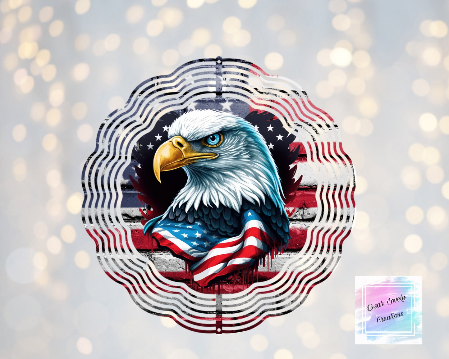 Patriotic Eagle wind spinner